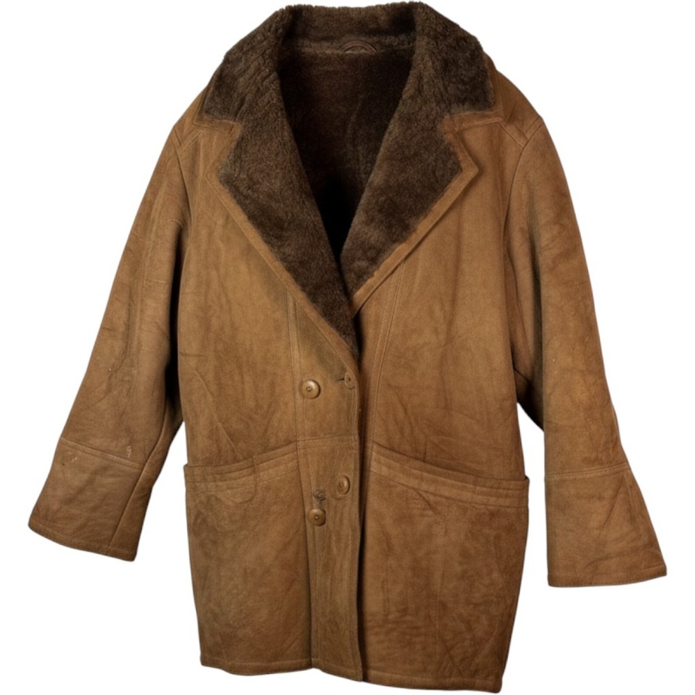 Vintage Genuine Sheepskin Shearling Leather Coat  Poland 12 Quite Luxury Western